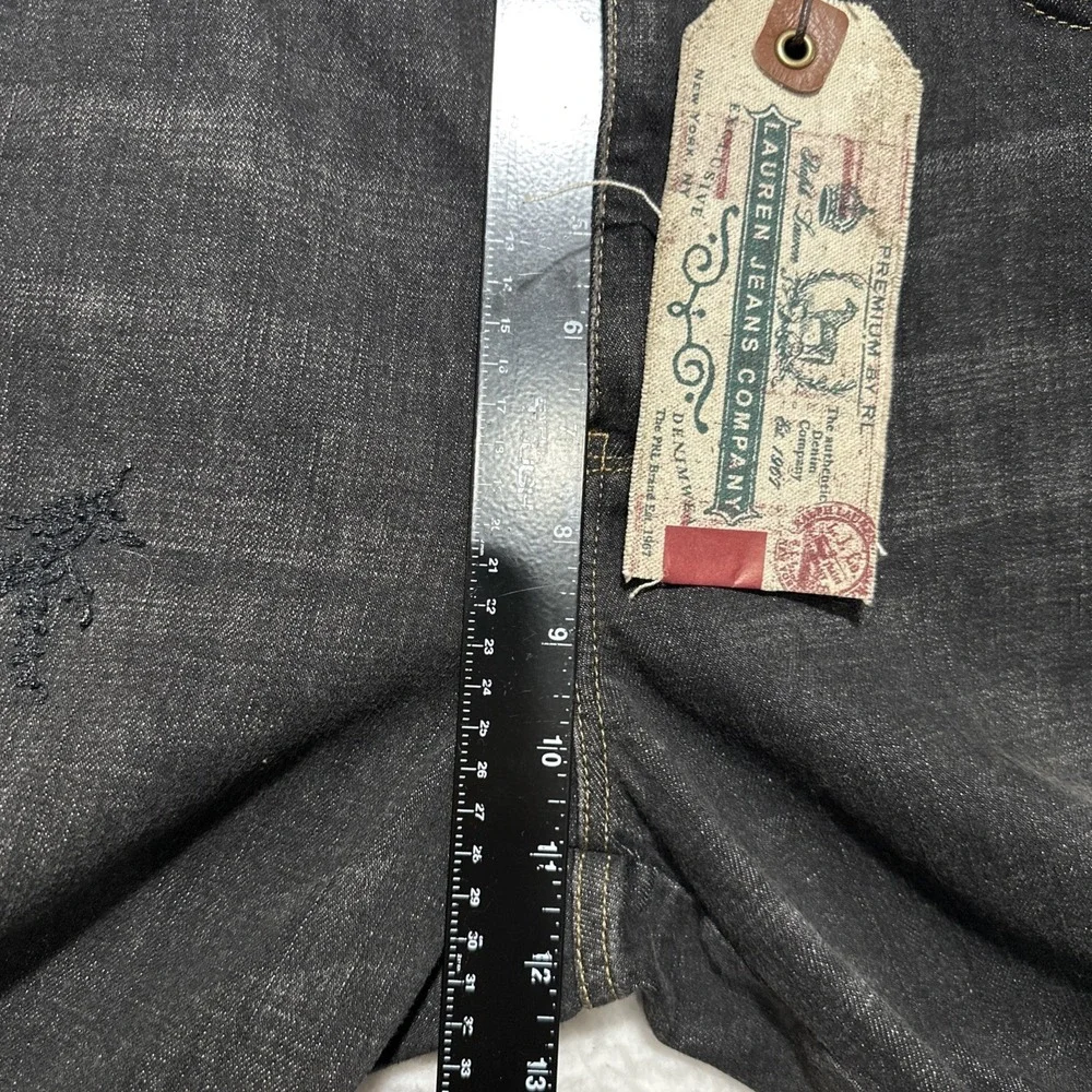 Y2K Vintage Lauren Jeans Co. Ralph Lauren Size 12‎ Black With Decorative Patches - Picture 16 of 16